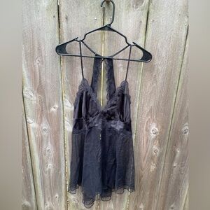 Y2K Victoria's Secret Lace Satin Semi Sheer Babydoll Top Medium